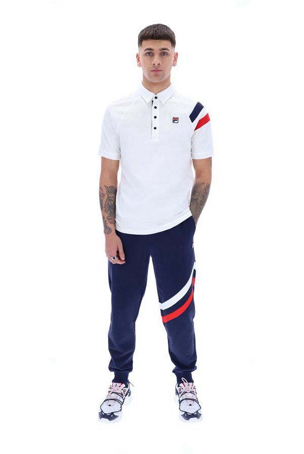 Camisas Polo Fila Hombre Blancas - Gabriel Raglan Sleeve - España 672850URB